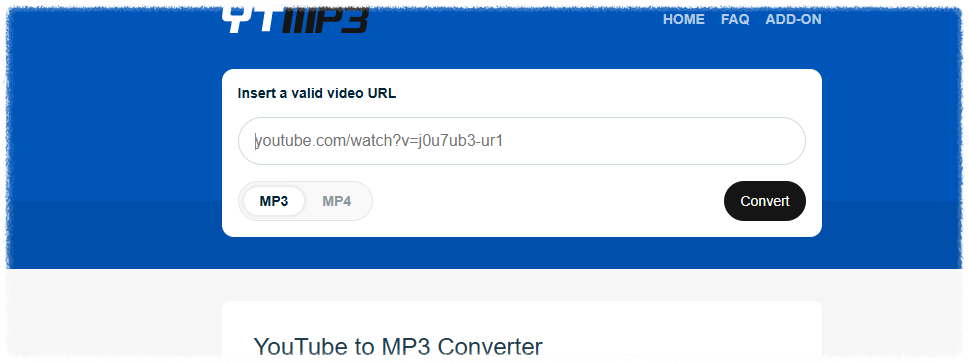 유튜브 음악 다운로드 웹사이트 안내 이미지