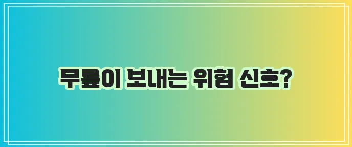 무릎 연골 손상 증상 꼭 확인하세요!