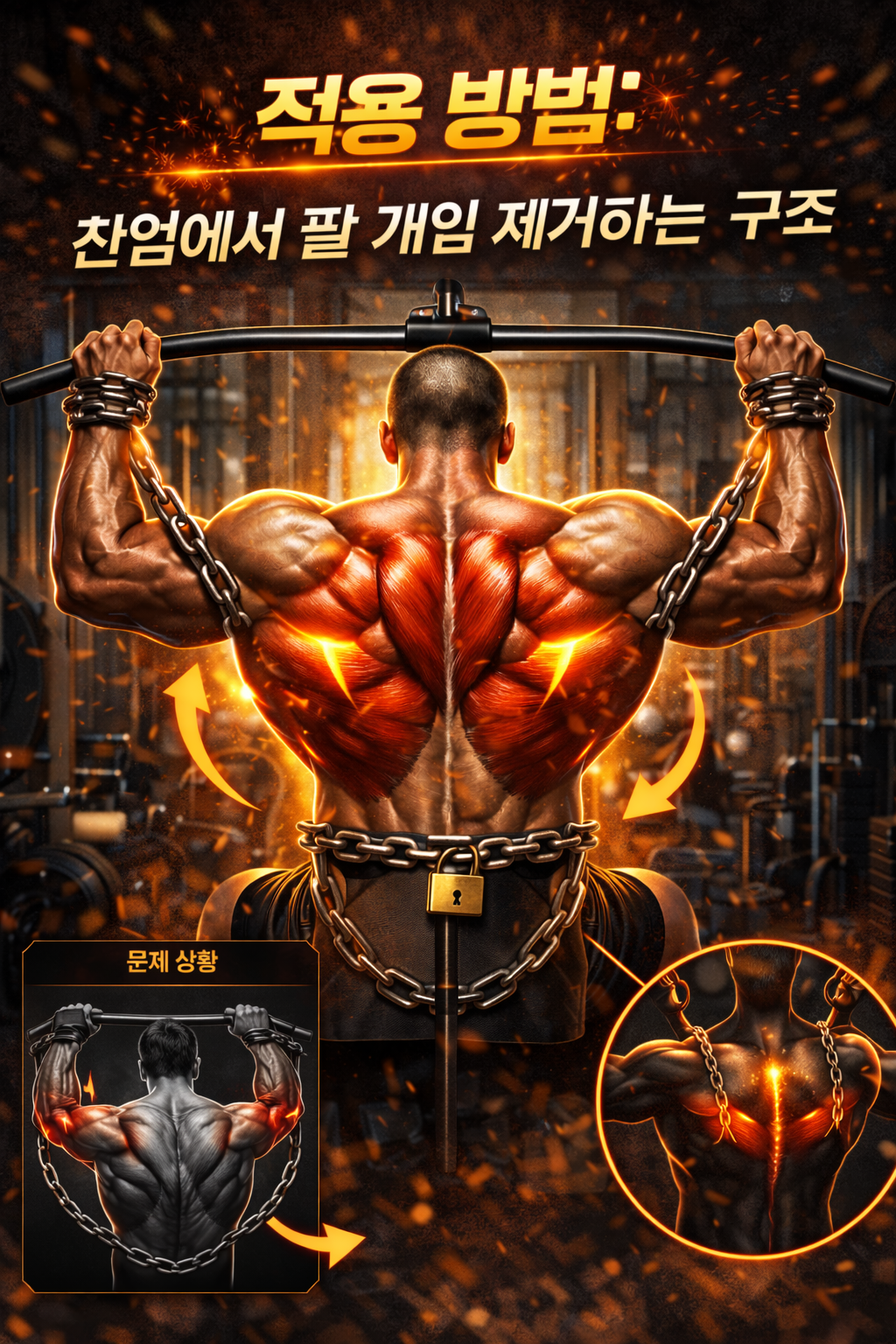 친업에서 팔 개입 제거하는 구조