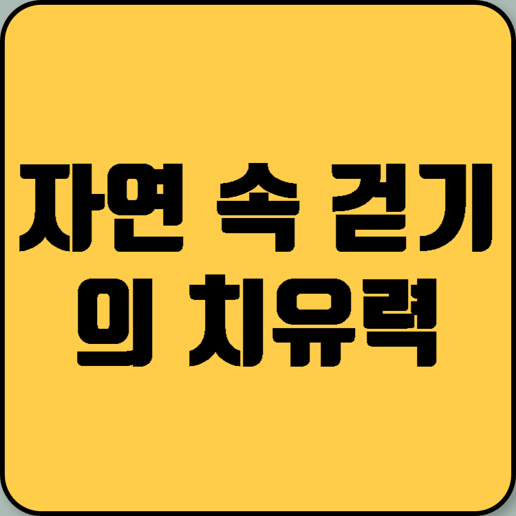 자연 속 걷기의 치유력