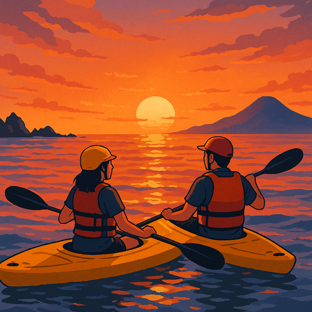 제주 협재 해수욕장 썬셋 카약 체험, 서쪽 바다를 타다