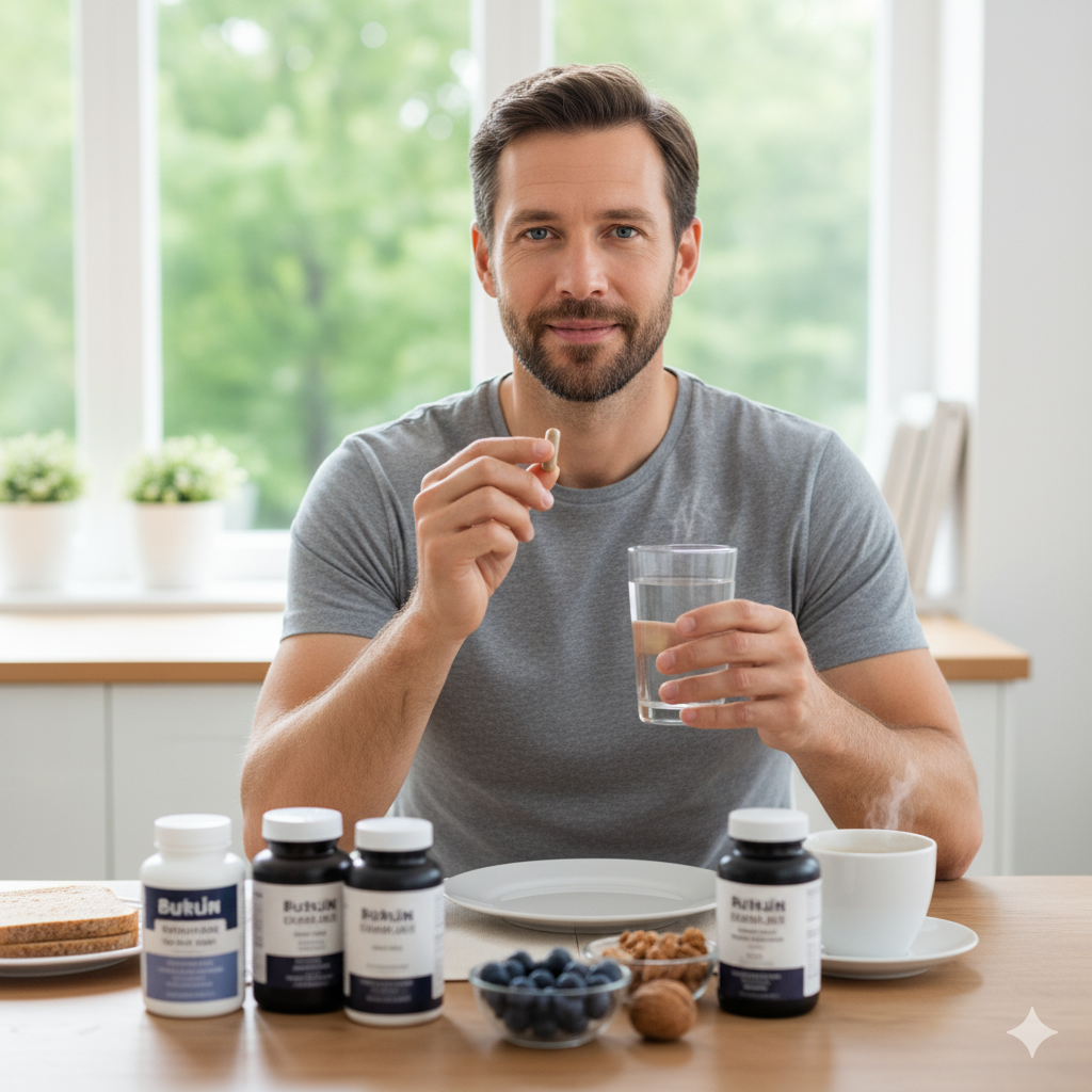 40대 남성 필수 영양제를 섭취하는 사람