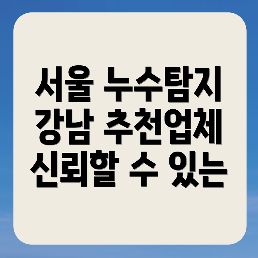 누수탐지 전문업체
