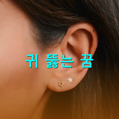 귀에-아름다운-별모양-귀걸이-두개를-한-모습
