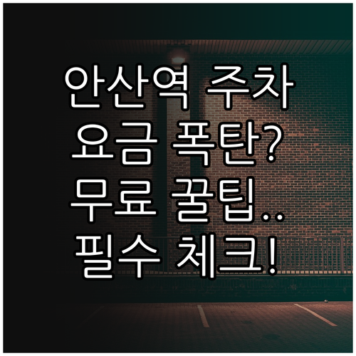 안산역 인근 공영주차장 위치별 요금 ..