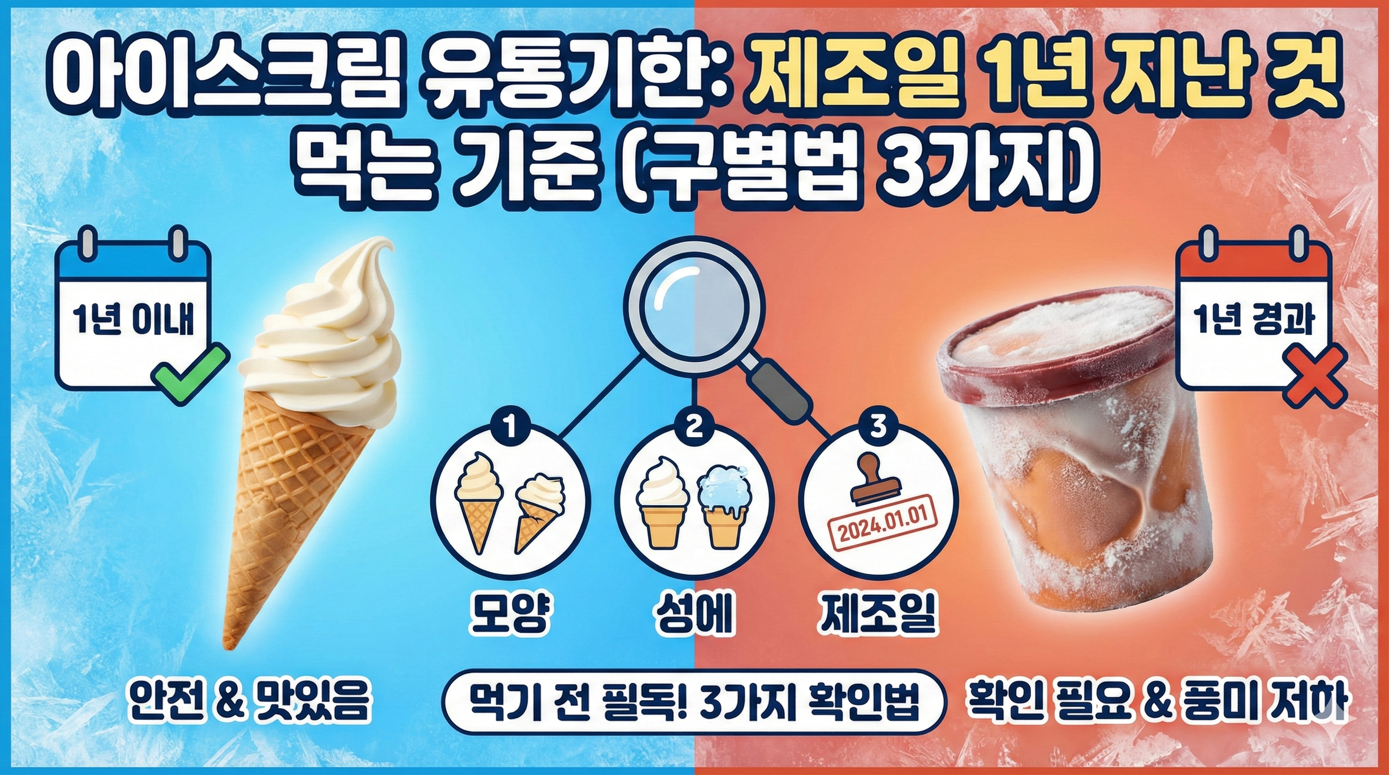 아이스크림 유통기한: 제조일 1년 지난 것 먹는 기준 (구별법 3가지)