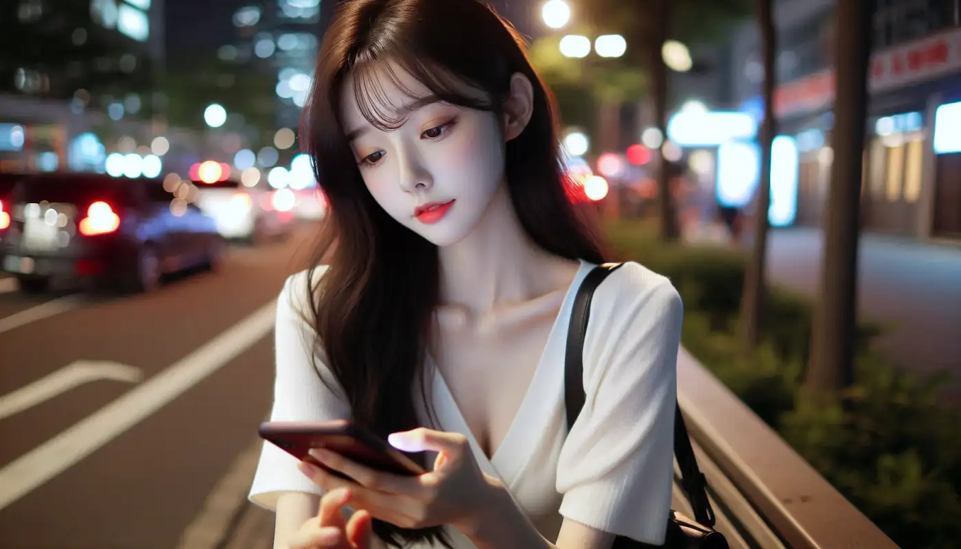 카톡-차단-확인-방법으로-송금표시를-살펴보는-여성의-모습