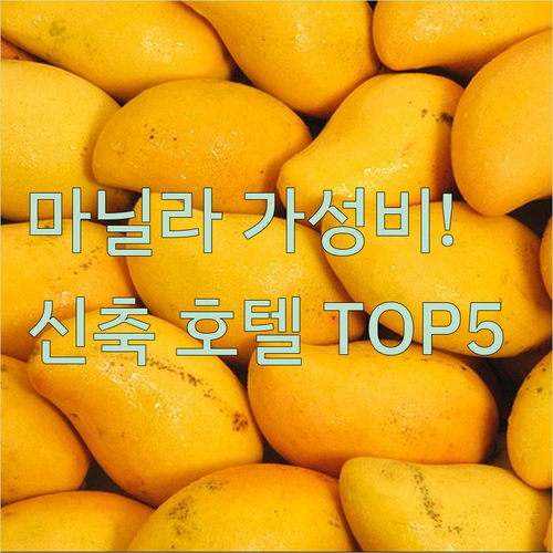 마닐라 가성비 호텔 추천 5곳 위치부..
