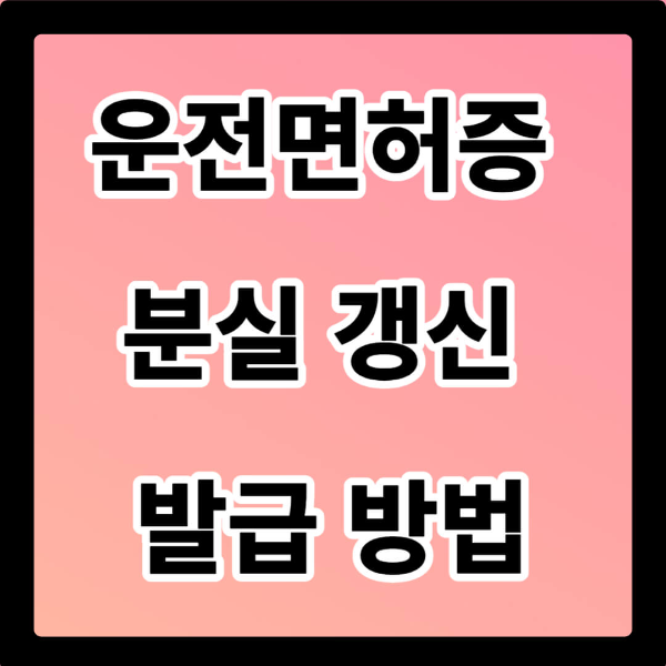 운전면허증 분실 갱신 재발급 방법