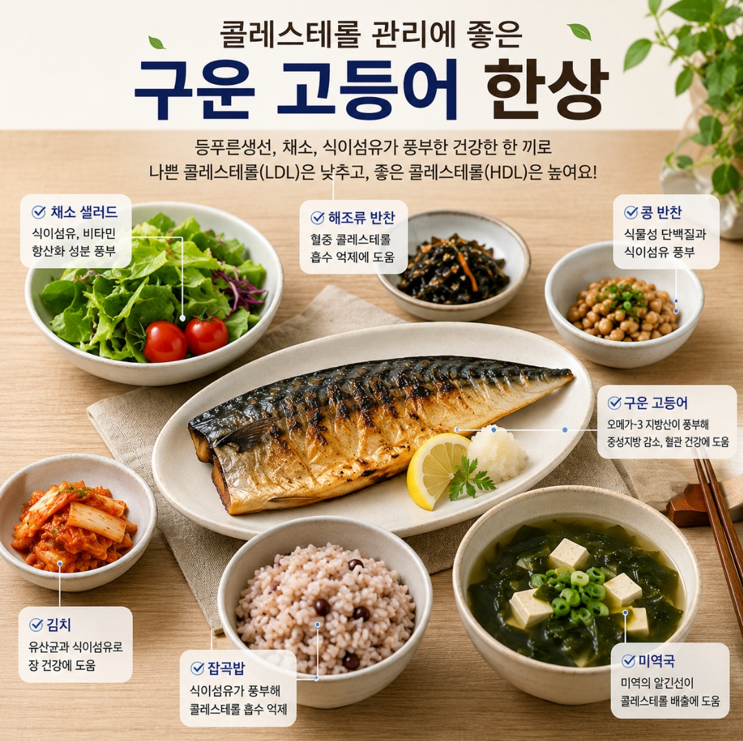 콜레스테롤 관리에 좋은 구운 고등어 구이