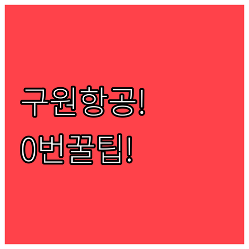 구원항공 전화 연결 꿀팁 ARS 0번..