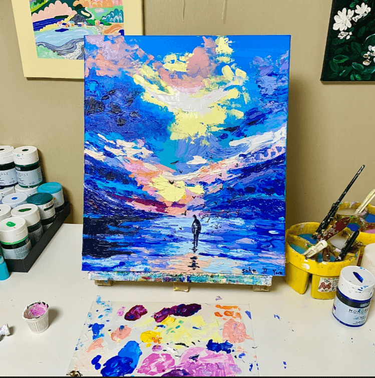  하늘색이 멋진 해변 나이프화 사진1