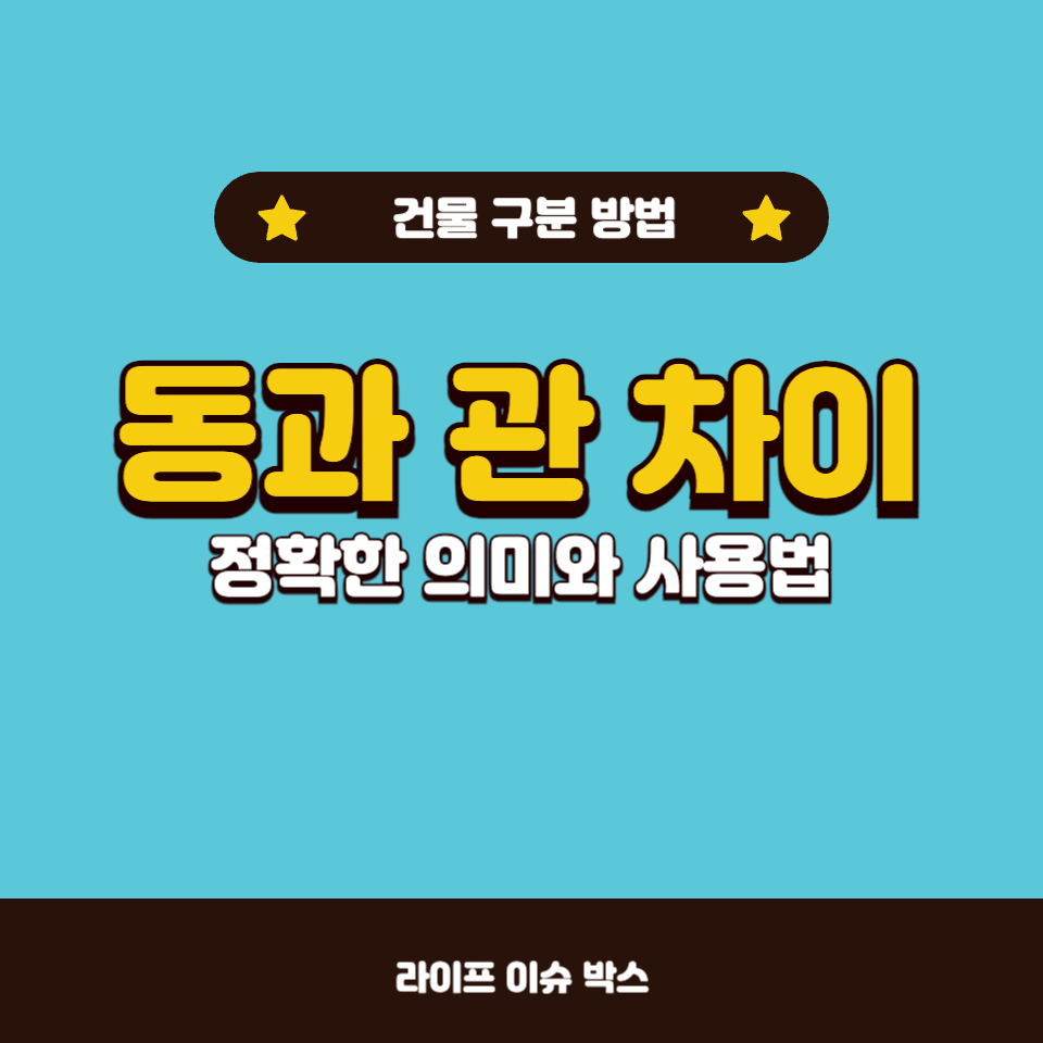 동과 관 차이