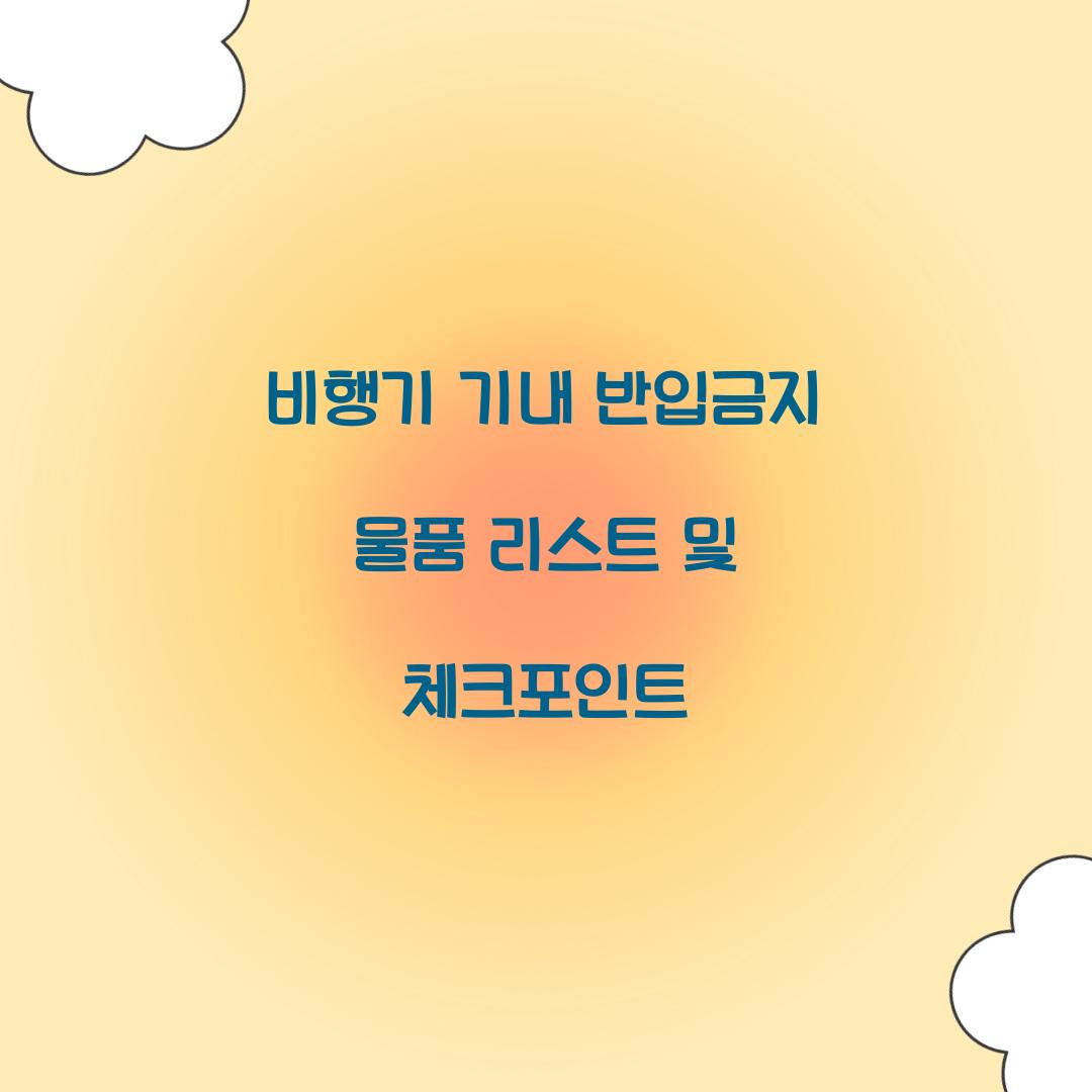 비행기 기내 반입금지
