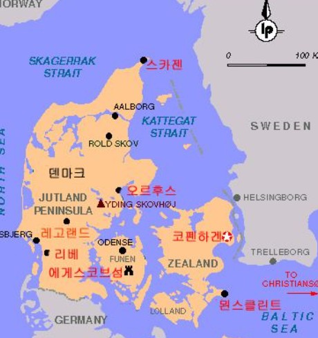 덴마크 지도 관련 사진