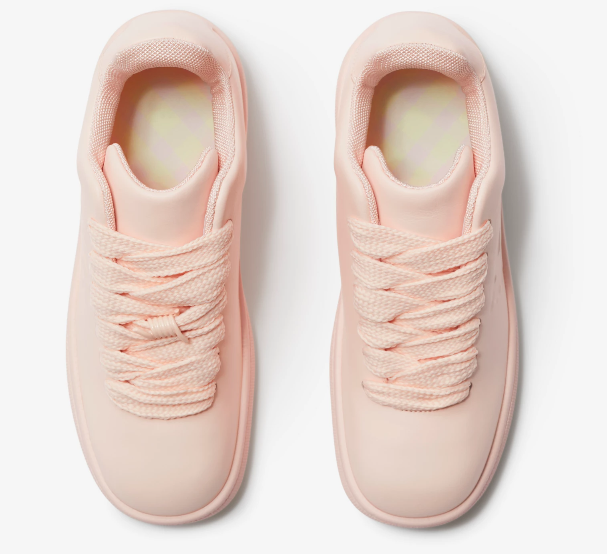 버버리 신상 여성 신발 - 버버리 레더 박스 스니커즈