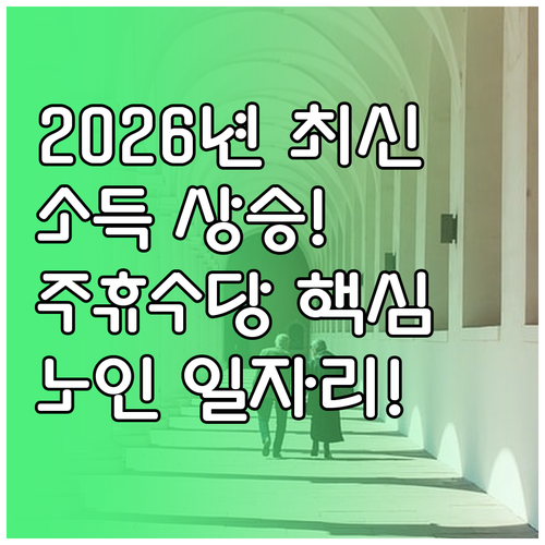 2026년 노인일자리 월 소득 증가 ..