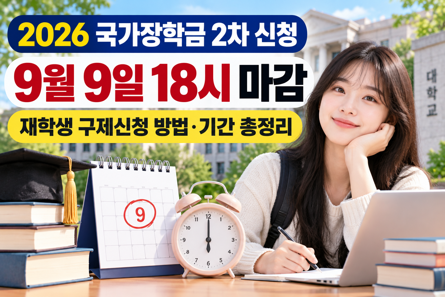 2026 국가장학금 2차 신청 9월 9일 18시 마감｜재학생 구제신청 방법&middot;기간 총정리 관련 사진