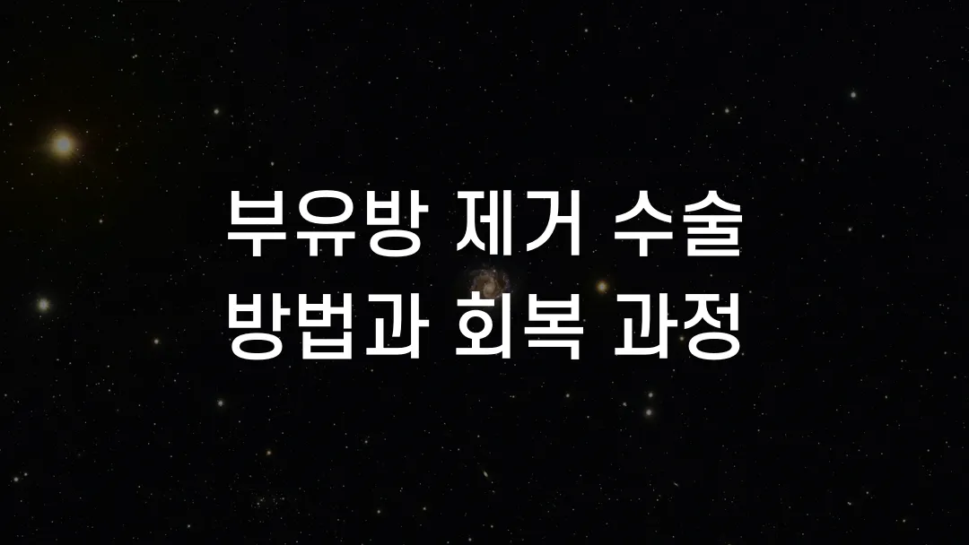 부유방 제거 수술 방법과 회복 과정