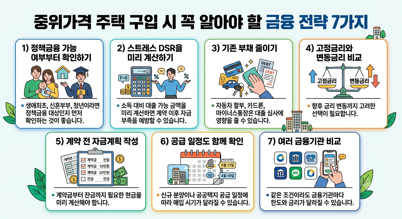중위가격 주택 구입 시 꼭 알아야 할 금융 전략 7가지