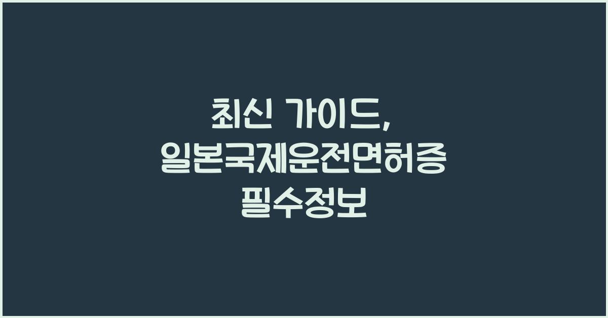 일본국제운전면허증