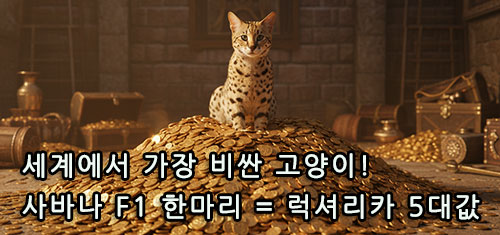 세계에서 가장 비싼 고양이! 사바나 F1 한마리 = 럭셔리카 5대값