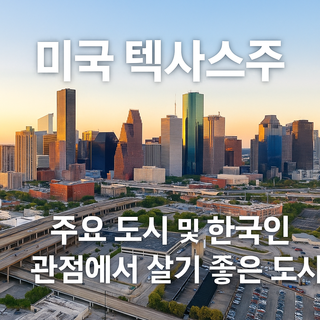 미국 텍사스주 주요 도시 및 한국인 관점에서 살기 좋은 도시