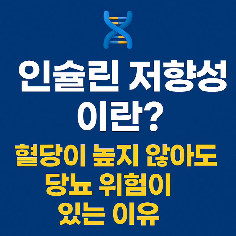 인슐린 저항성이란? 혈당이 높지 않아도 당뇨 위험이 있는 이유