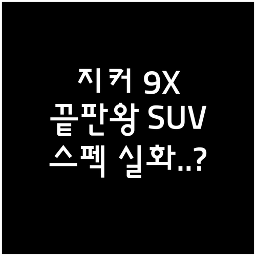 플러그인 하이브리드 SUV 지커 9X..