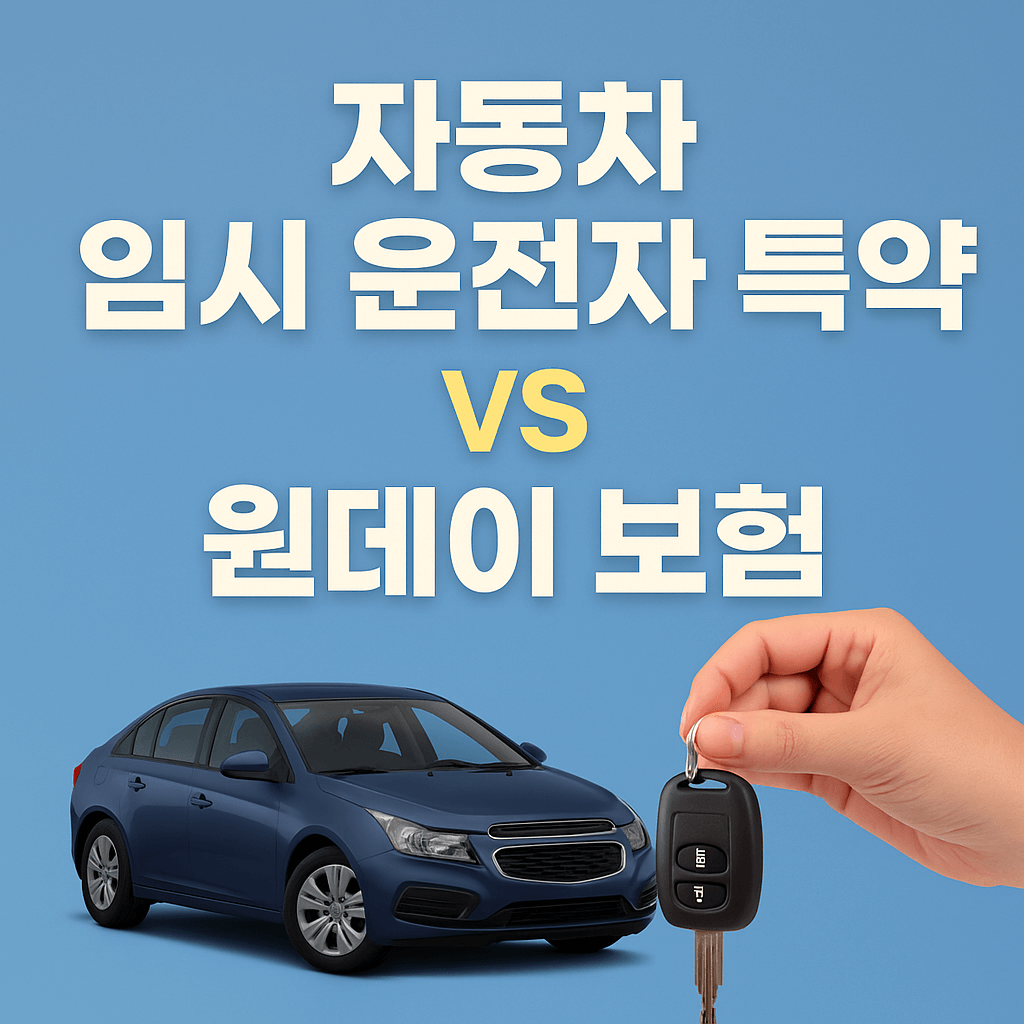 자동차 일일보험이란 원데이 보험&middot;임시특약 차이 완벽 정리
