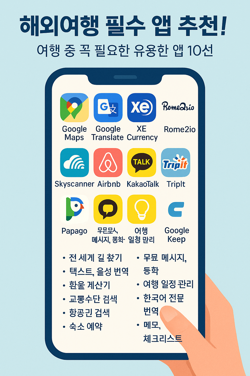 해외여행 필수 앱 추천 10가지