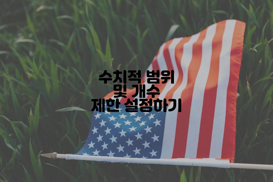 수치적 범위 및 개수 제한 설정하기