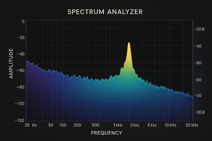 K팝 보컬 중심대역의 주파수 분포를 보여주는 스펙트럼 그래프