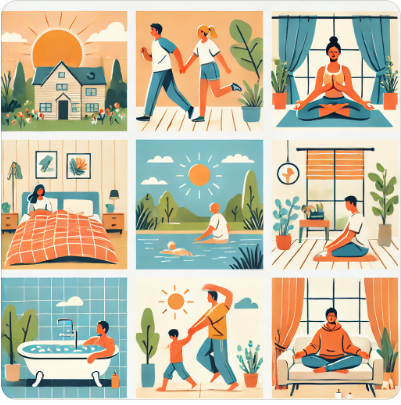 스트레스 해소와 건강 이미지