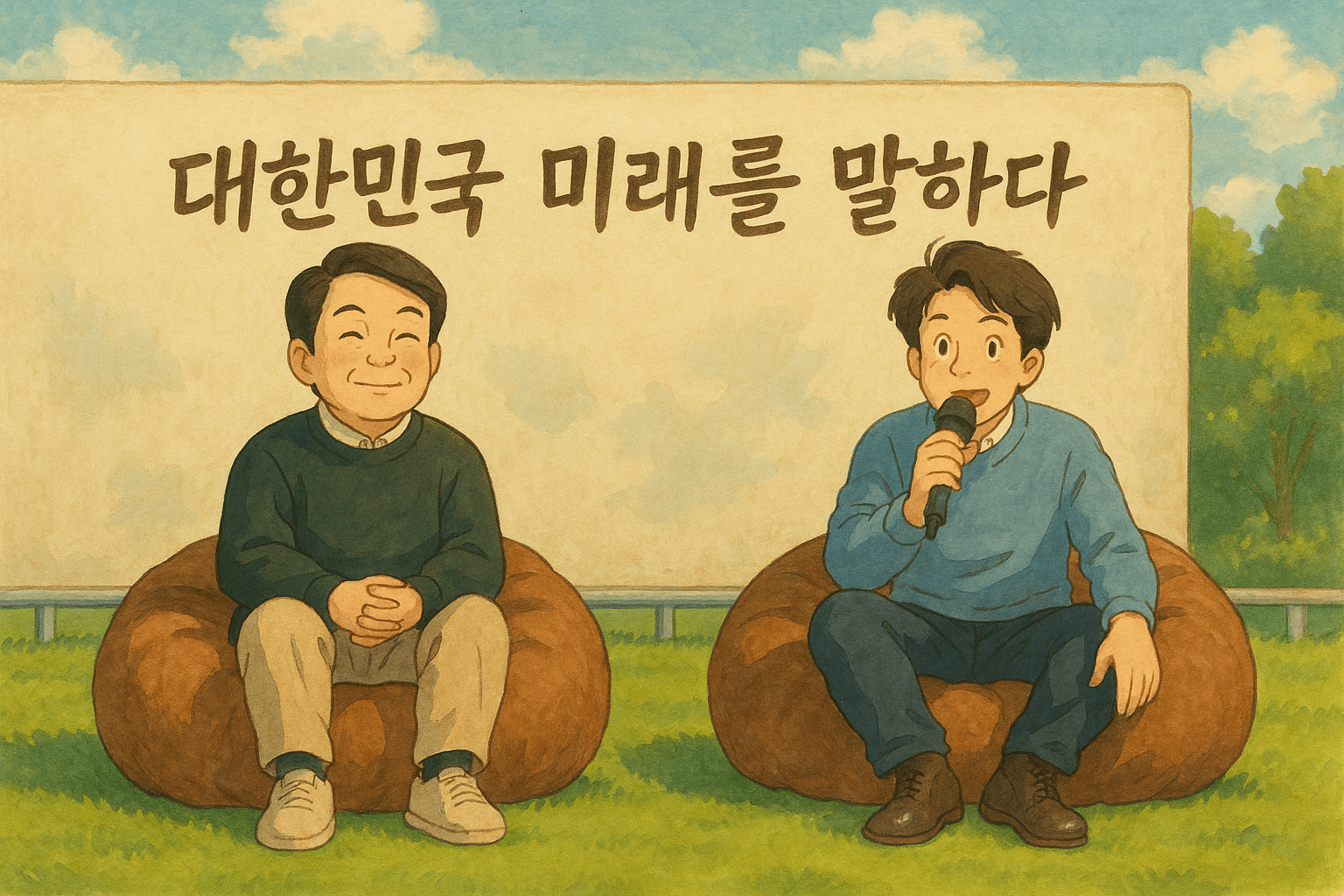 ChatGPT 지브리풍 이미지 안철수 이준석 대선 후보