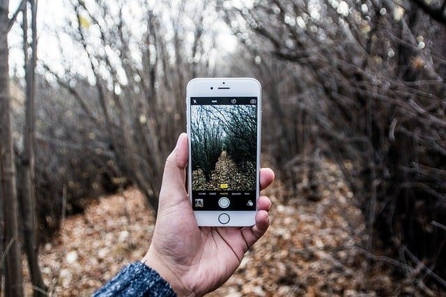 핸드폰 손에 들고있는 사진