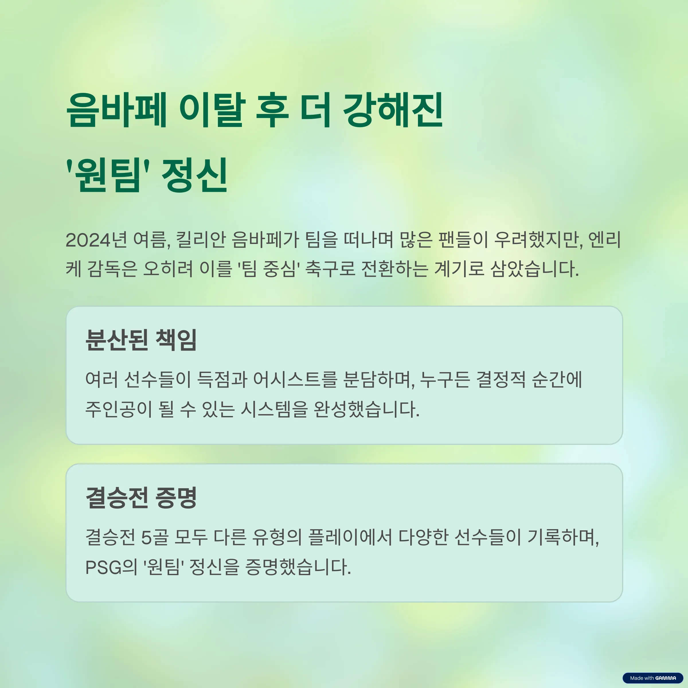 ‘음바페 이탈’ 이후의 진짜 팀워크