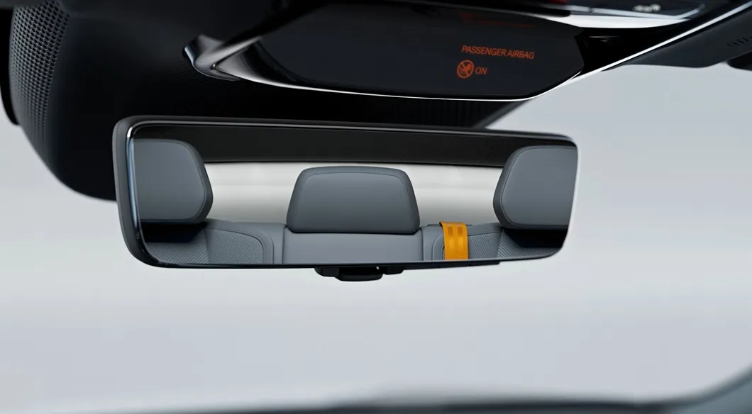 폴스타4 백미러 2가지 버전 중 뒷자리를 보여주는 이미지