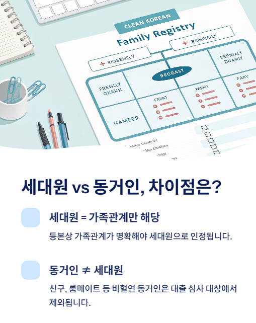 세대원과 동거인 차이점은?