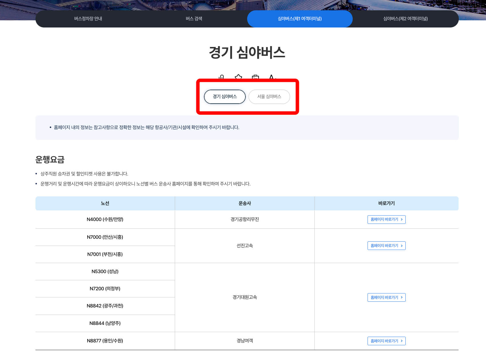 인천공항-심야버스-시간표