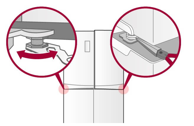 냉장실의 단차 조절 이미지