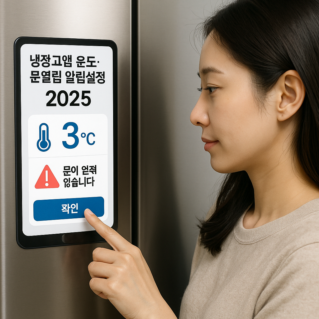 냉장고 앱 온도·문 열림 알림 설정 2025 | 브랜드별 경로·주의사항