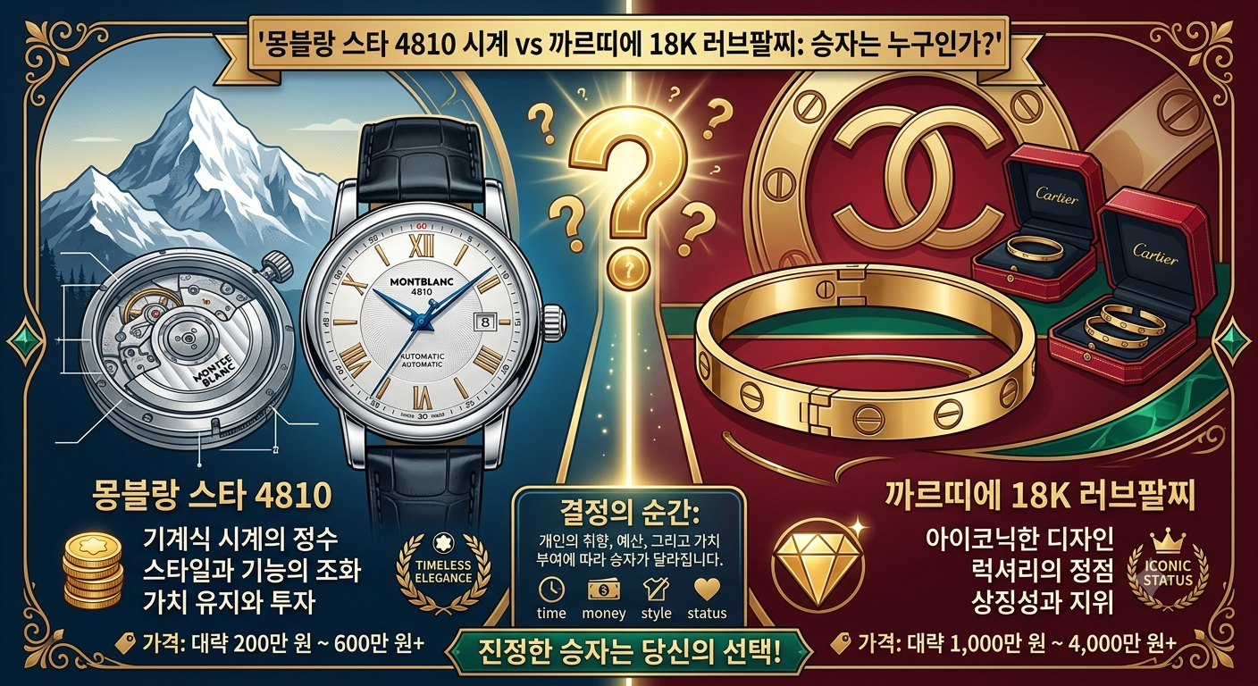 몽블랑 스타 4810 시계 vs 까르띠에 18K 러브 팔찌