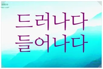 드러내다 들어내다 맞춤법 표현 예문_16