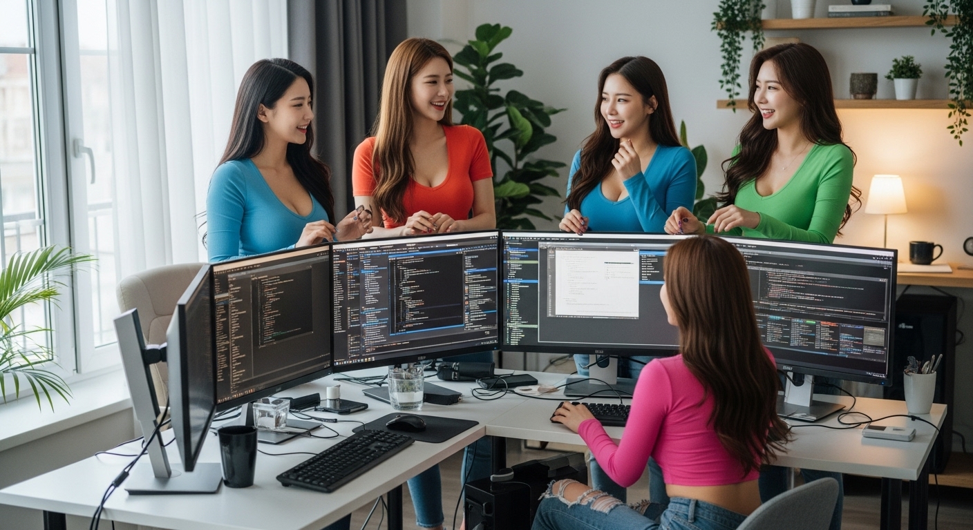 컴퓨터를 즐겁게 하는 여자들