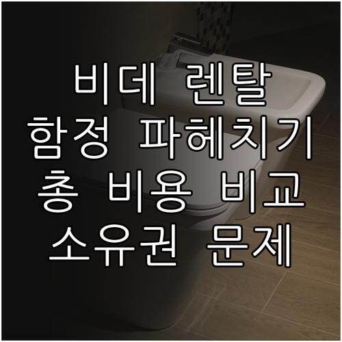 비데 렌탈의 함정: 장기 비용, 계약..