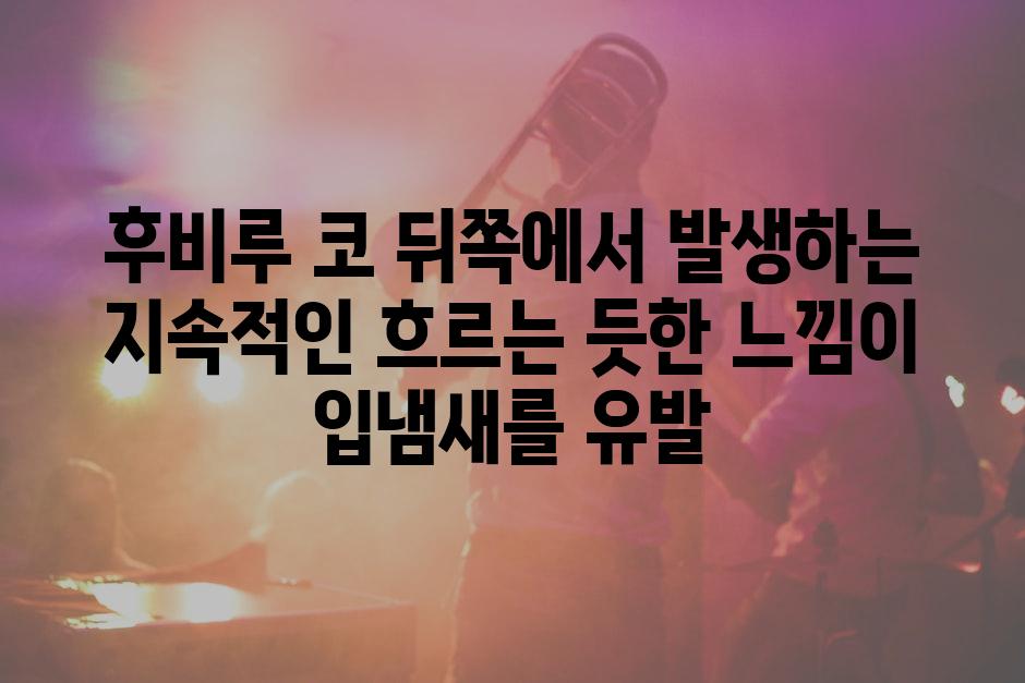 후비루 코 뒤쪽에서 발생하는 지속적인 흐르는 듯한 느낌이 입냄새를 유발