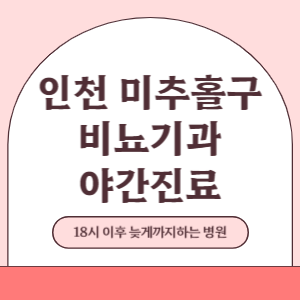 인천 미추홀구 야간진료 비뇨기과 병원 (18시 이후 늦게까지하는 병원)