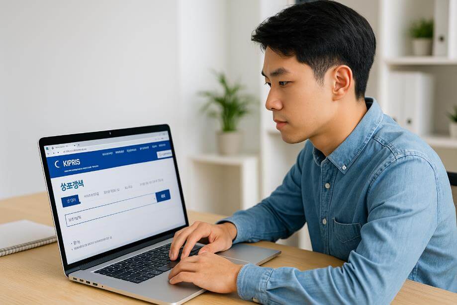 KIPRIS 화면을 확인하는 청년