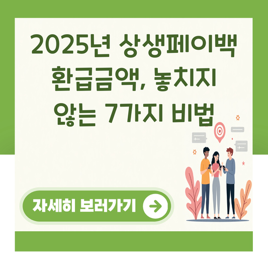 2025년 상생페이백 환급금액, 놓치지 않는 7가지 비법 대표 이미지